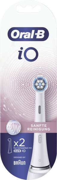 Spazzolini di ricambio Oral B iO, confezione da 2, neri.