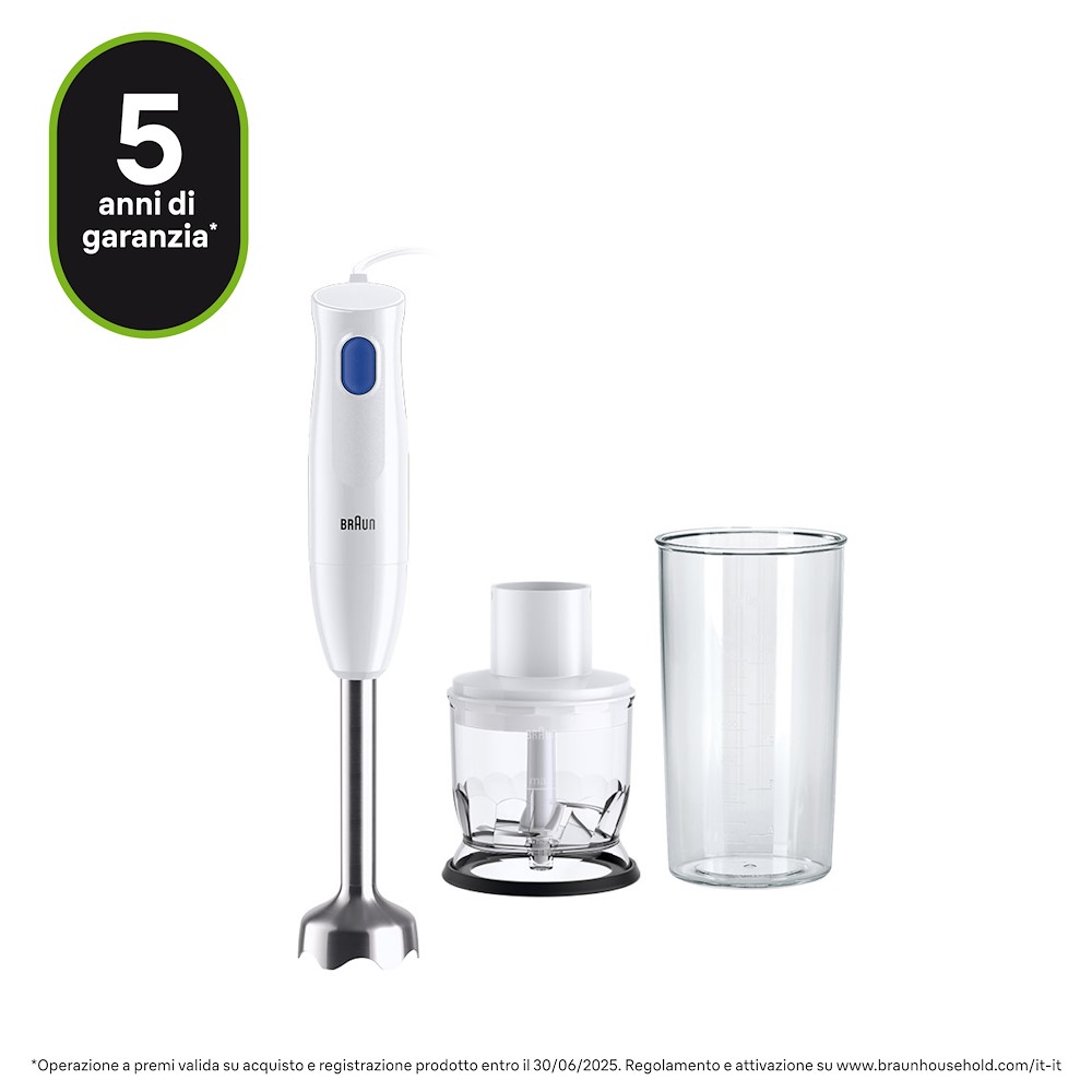 Stabmixer Braun, Edelstahlfuß, 450 Watt Leistung mit Alles Zerkleinerer.