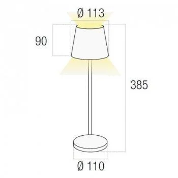 LED Tischleuchte braun.