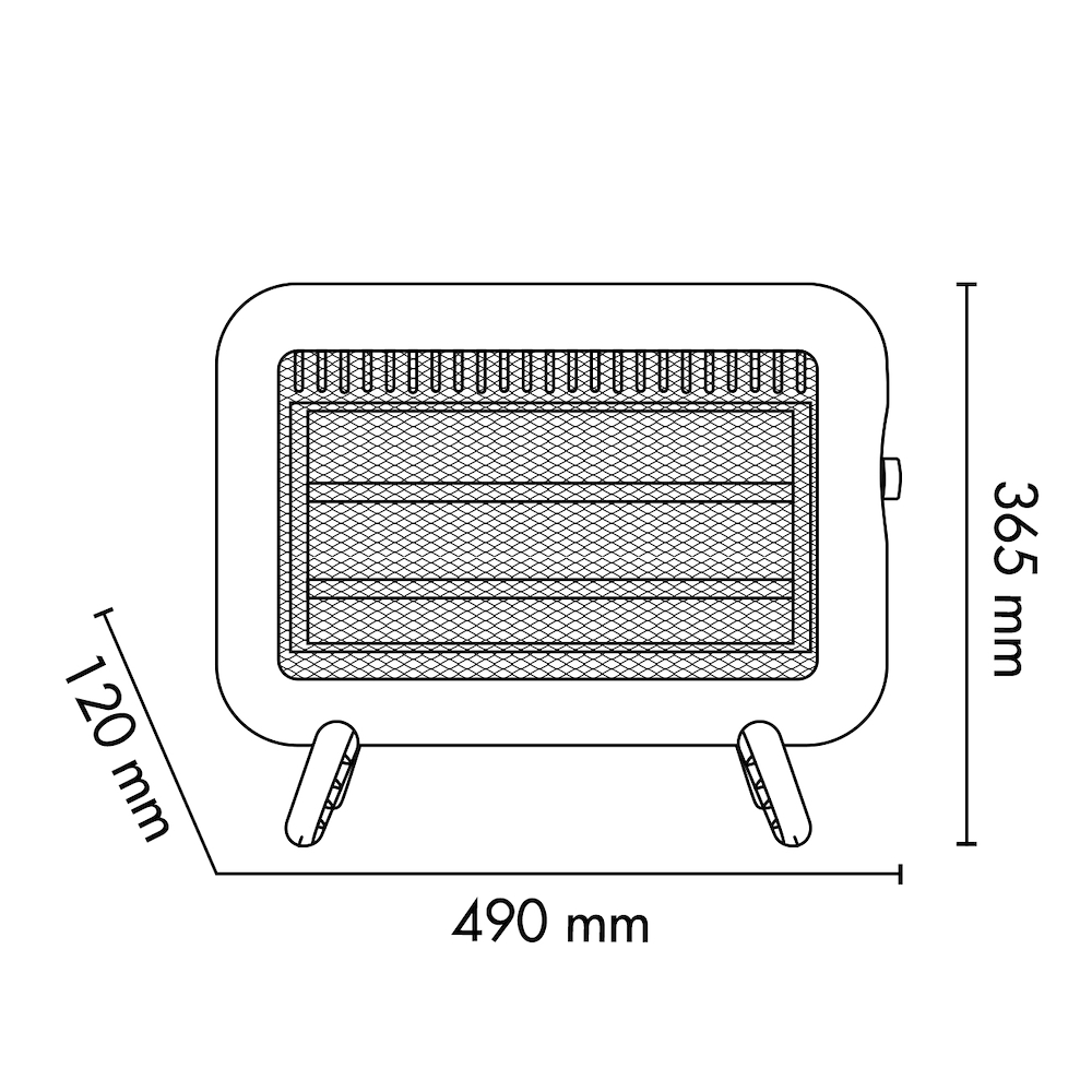HEIZOFEN QUARZ 1000W 2 STUFEN GRÜN