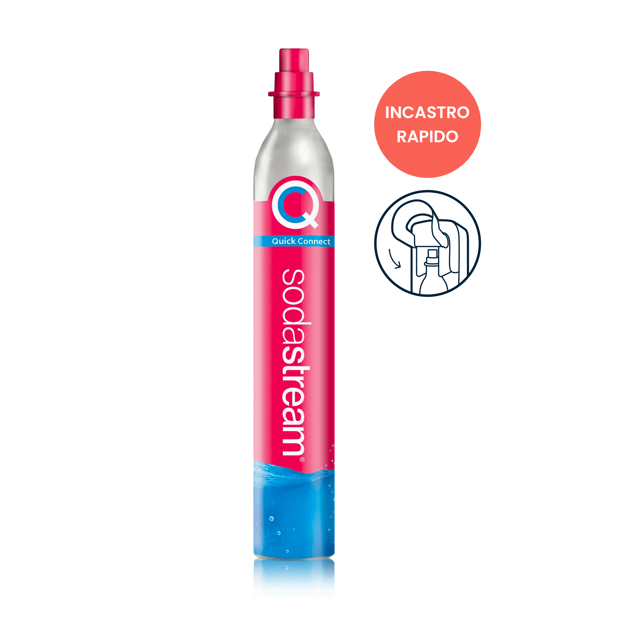Bombola di scorta CO2 a connessione rapida Quick Connect.
