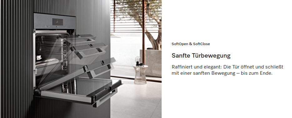 Elektro-Backofen Miele, 76 l Garraum, 5 Backebenen, Temperaturregelung: 30-250 Grad, über 35 Programme,