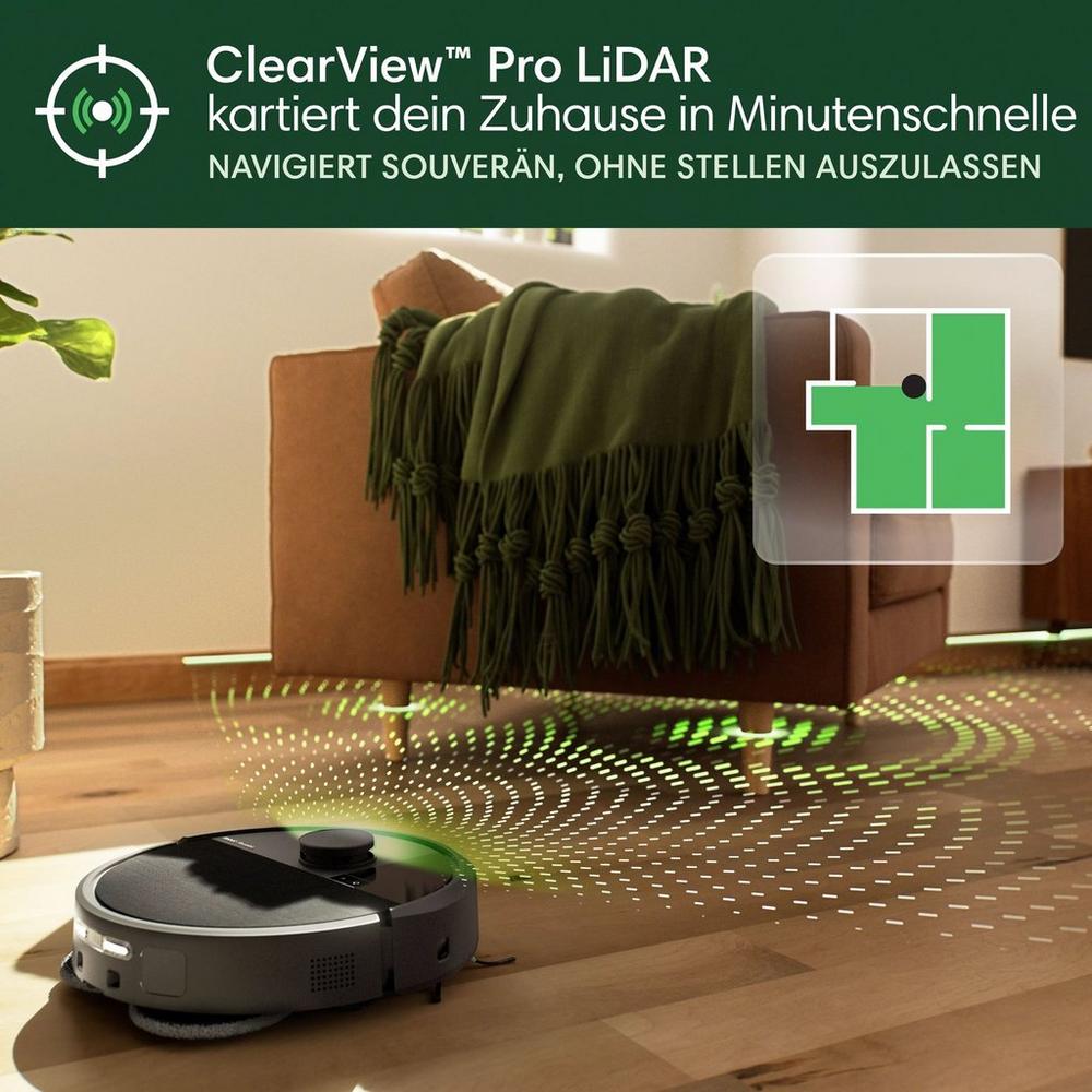 Staubsauger-Roboter, beutelloser Betrieb, max. 0,3 l Behältervolumen, Clean Base.