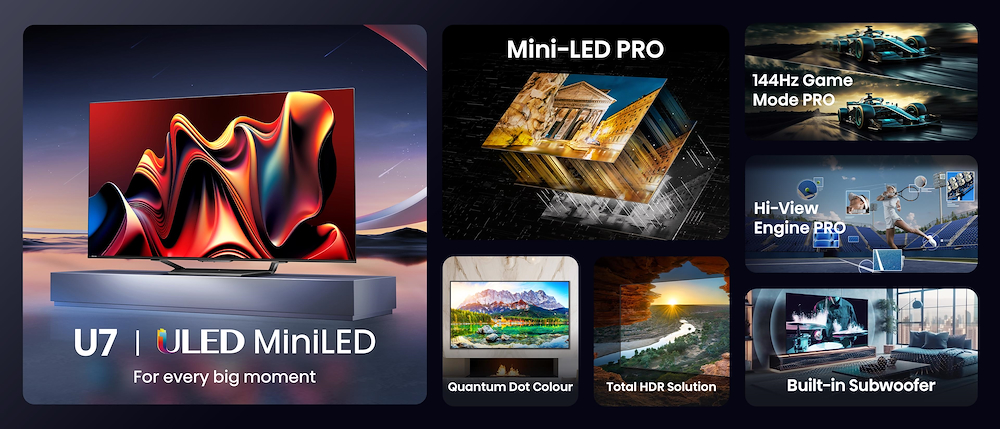 MINILED QLED PRO+ QDOT 55 Hisense UHD SMART VIDAA.