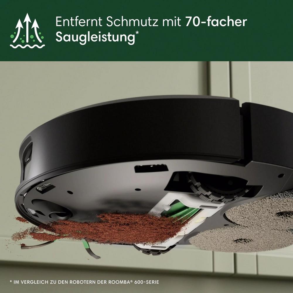 Staubsauger-Roboter, beutelloser Betrieb, max. 0,3 l Behältervolumen, Clean Base.