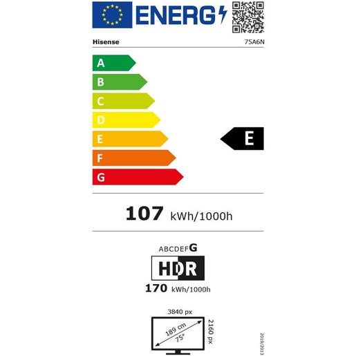 Fernseher Hisense 75 Zoll UHD Smart TV.