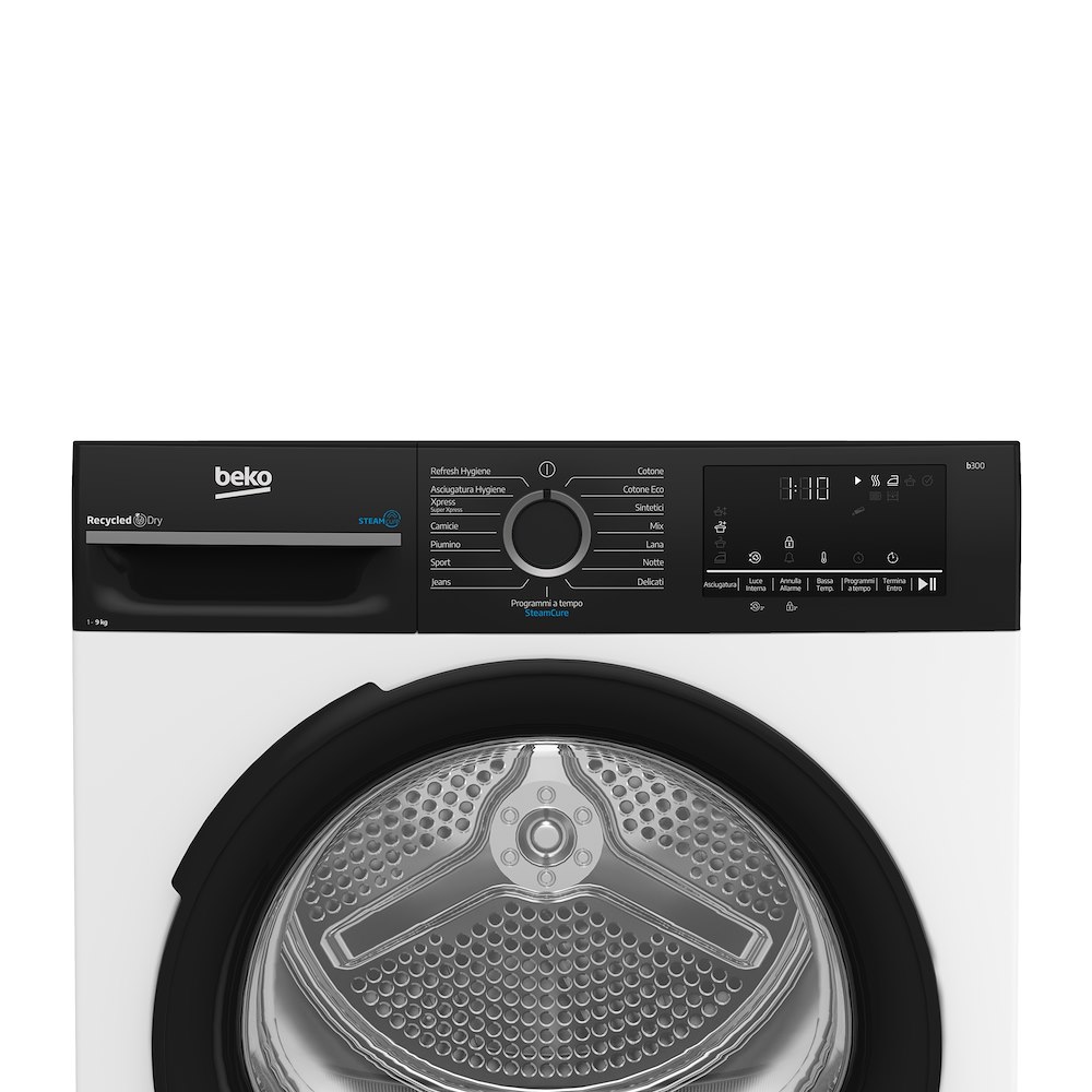 Wäschetrockner (Frontlader) 9 kg, Energieeffizienzklasse C, Invertermotor, Dampffunktion, digitales Display