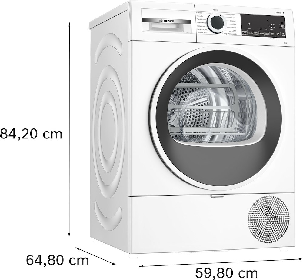 Wärmepumpentrockner, Frontlader, 8 kg, Energieeffizienzklasse C, mit Sensor, Auto Dry