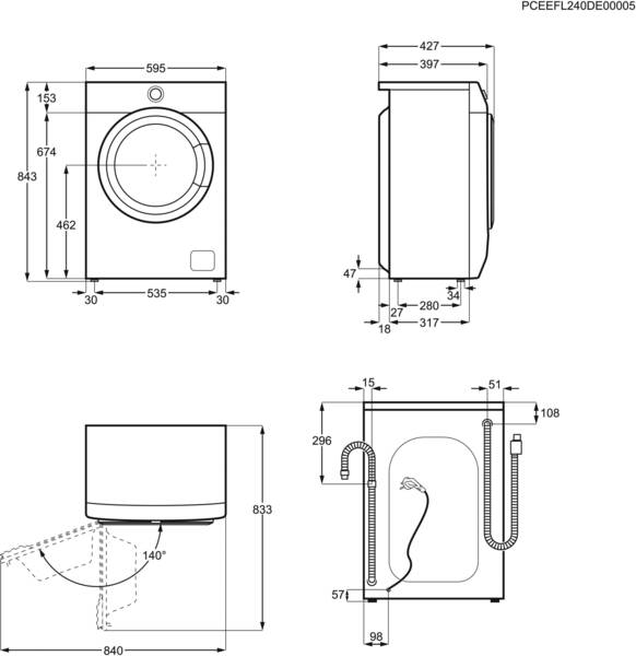 Waschmaschine AEG, 6 kg Füllmenge, Schleuderdrehzahl U/min: maximal 1.200,