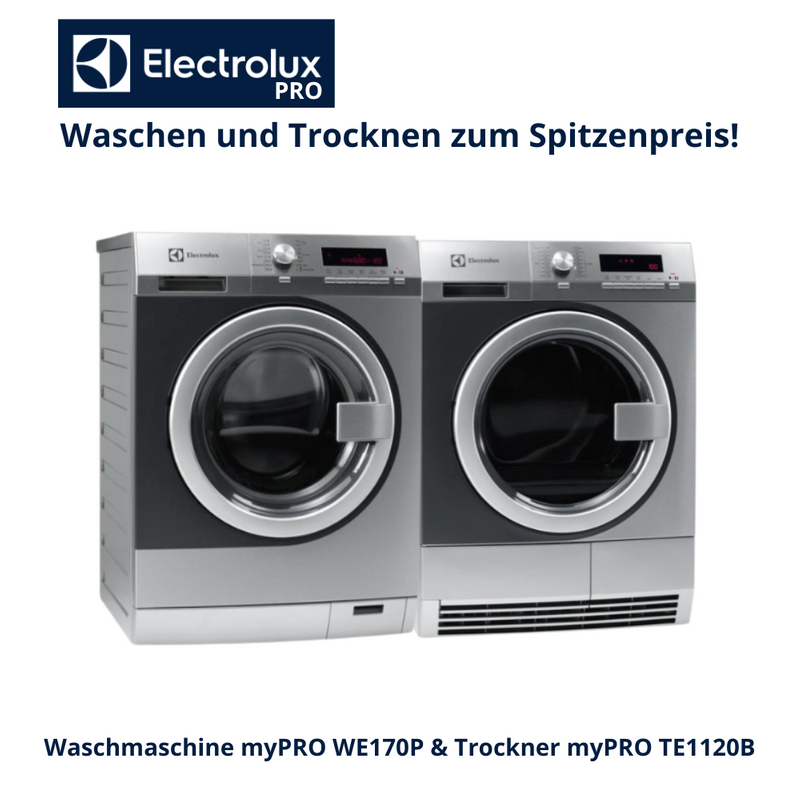 Waschmaschine Electrolux, gewerbliche Nutzung, Frontlader, 8 kg Füllmenge.