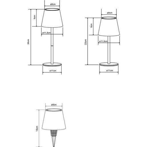 Lampada da tavolo Vannie I 3W LED CCT 200lm + batteria, nero opaco