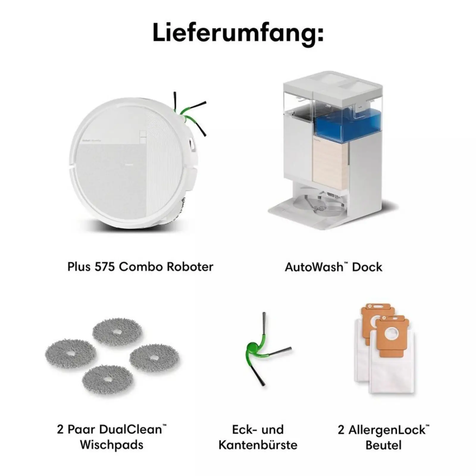 Robot lavapavimenti, robot aspirapolvere, Clean Base, iRobot bianco
