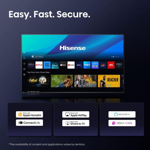 Fernseher 55 Zoll Hisense 4K MIni-LED Smart TV.