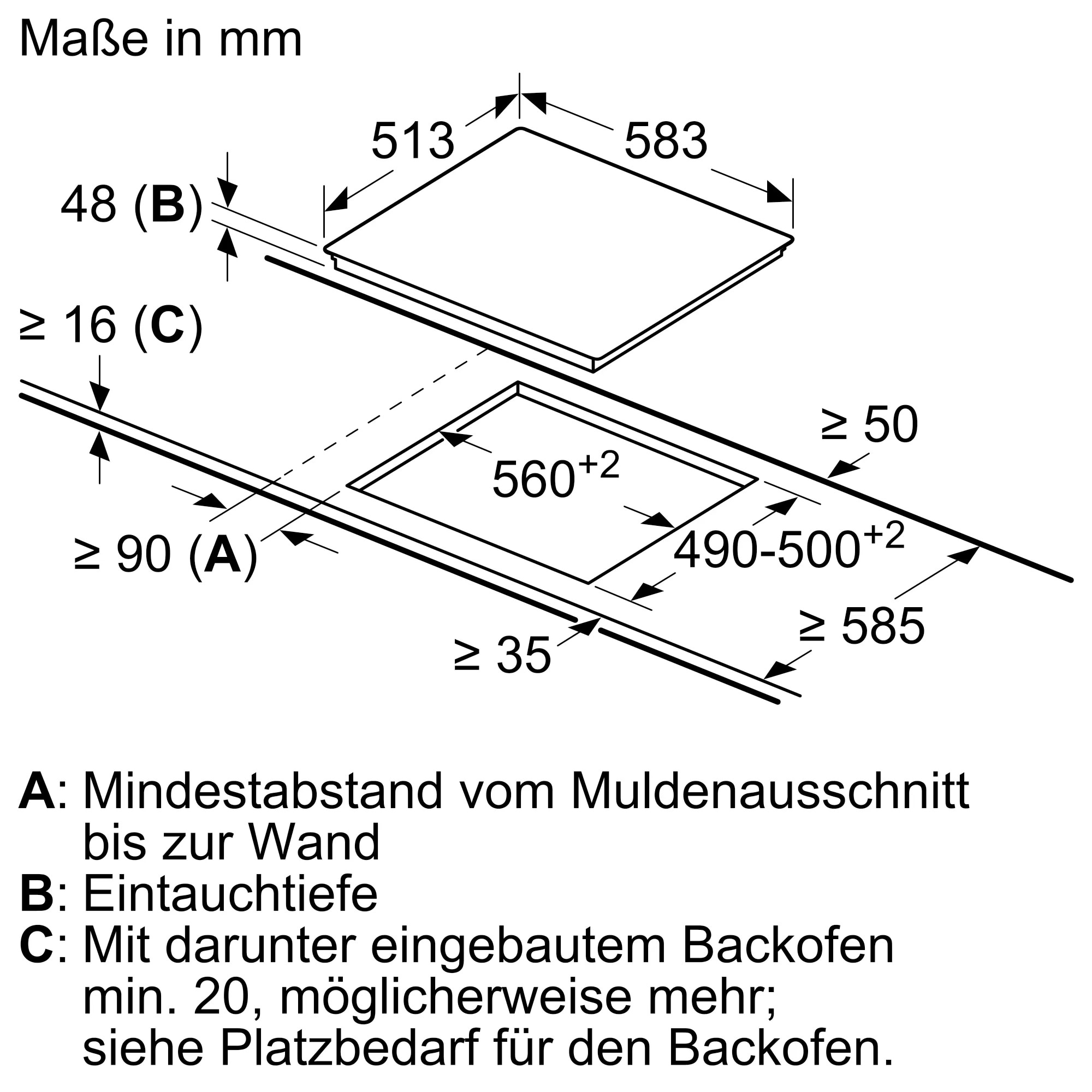 Glaskeramik-Kochfeld Bosch autark, Bedienung vorne, DirectSelect.