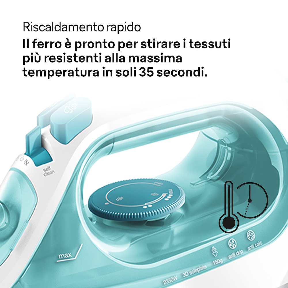 Dampfbügeleisen, FreeGlide 3D-Bügelsohle, 2.350 Watt,