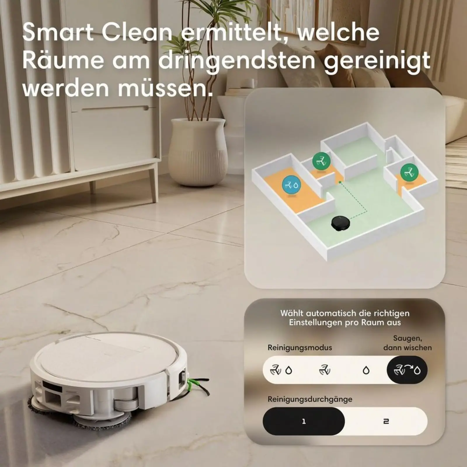 Robot lavapavimenti, robot aspirapolvere, Clean Base, iRobot bianco