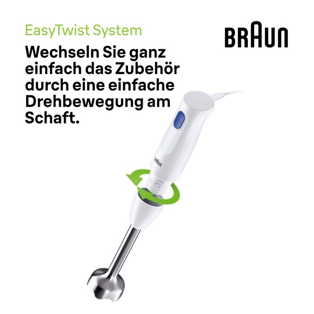 Stabmixer Braun, Edelstahlfuß, 450 Watt Leistung. 