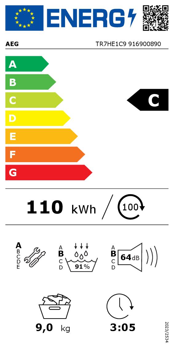 Trockner, Frontlader, 9 kg, CE-zertifiziert, mit Inverter-Motor