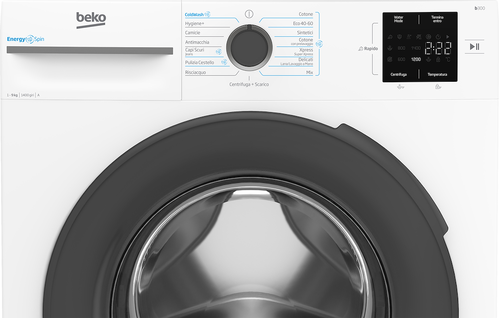 WASCHMASCHINE BEKO 9KG 1400U. Klasse A INVERTER DAMPF.