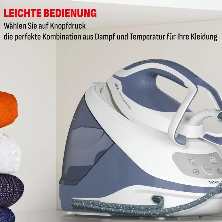 Dampfbügelstation, automatische Temperaturanpassung für alle Textilien,