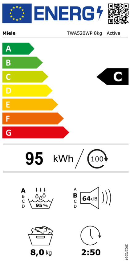 Wärmepumpentrockner Miele 8kg. 
