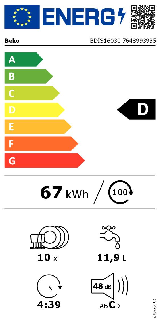 Lavastoviglie Beko completamente integrata, 45 cm