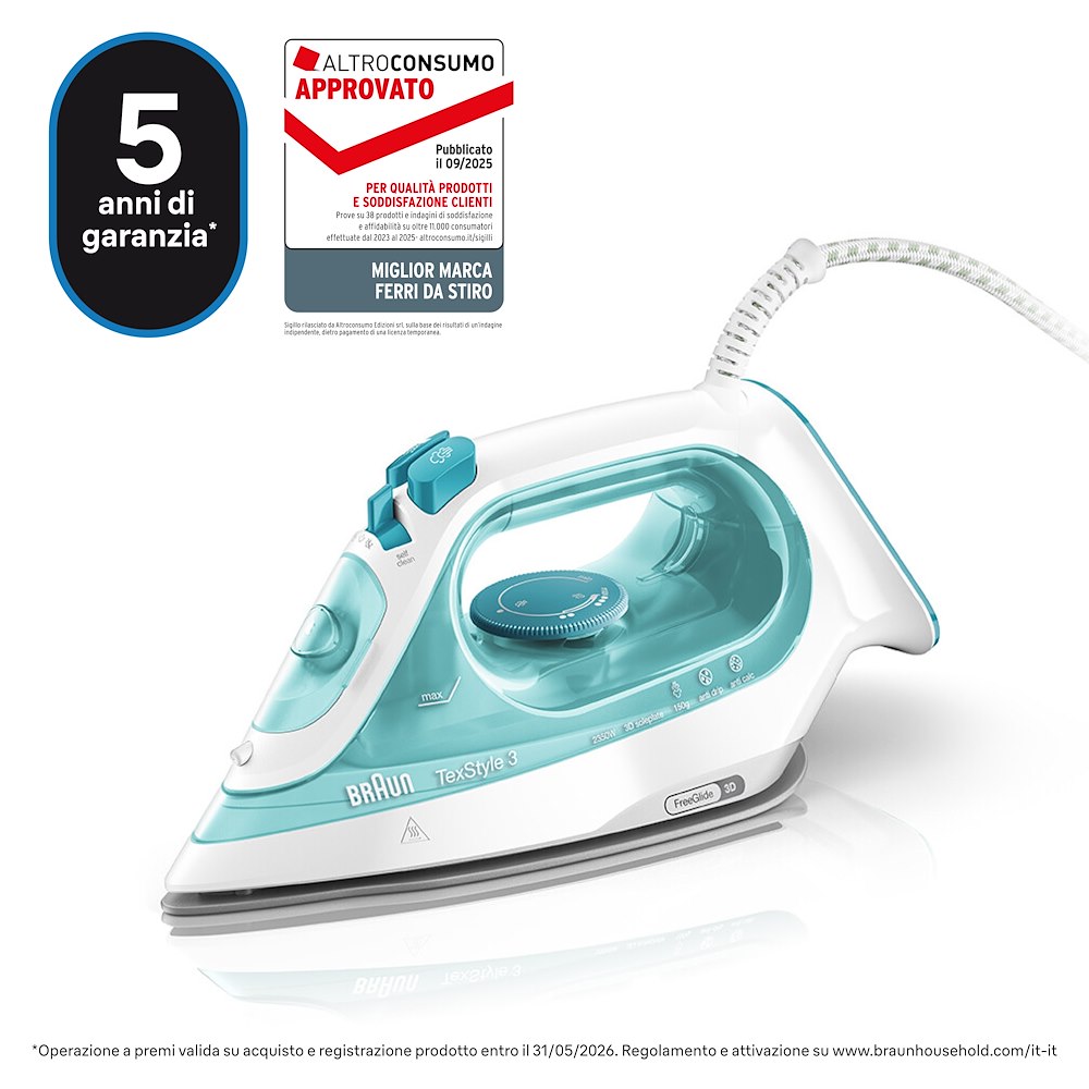 Dampfbügeleisen, FreeGlide 3D-Bügelsohle, 2.350 Watt,