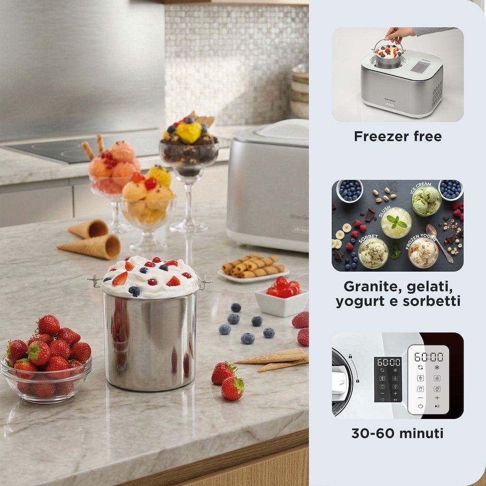 Eismaschine 100 W 1 l Eiscreme/Joghurt/Sorbet/Granita