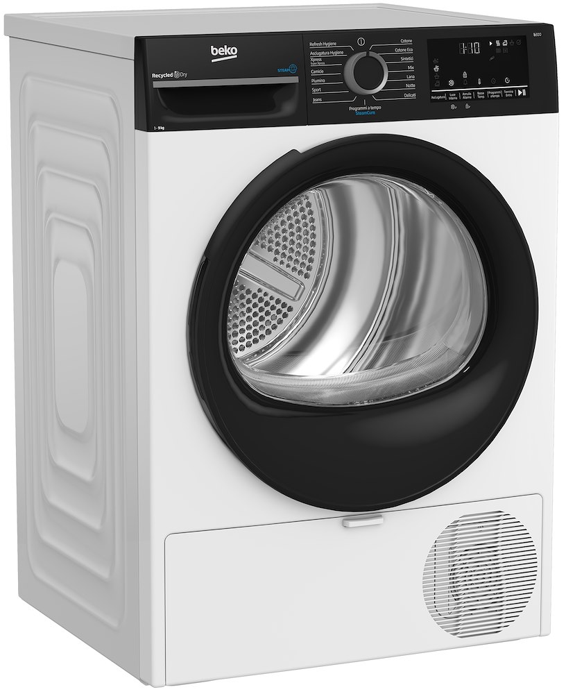 Wäschetrockner (Frontlader) 9 kg, Energieeffizienzklasse C, Invertermotor, Dampffunktion, digitales Display