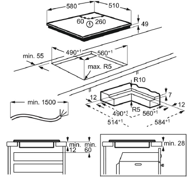 Autarkes Induktionskochfeld AEG / Hob²Hood / 60 cm. !!FLÄCHENBÜNDIGER EINBAU!!.