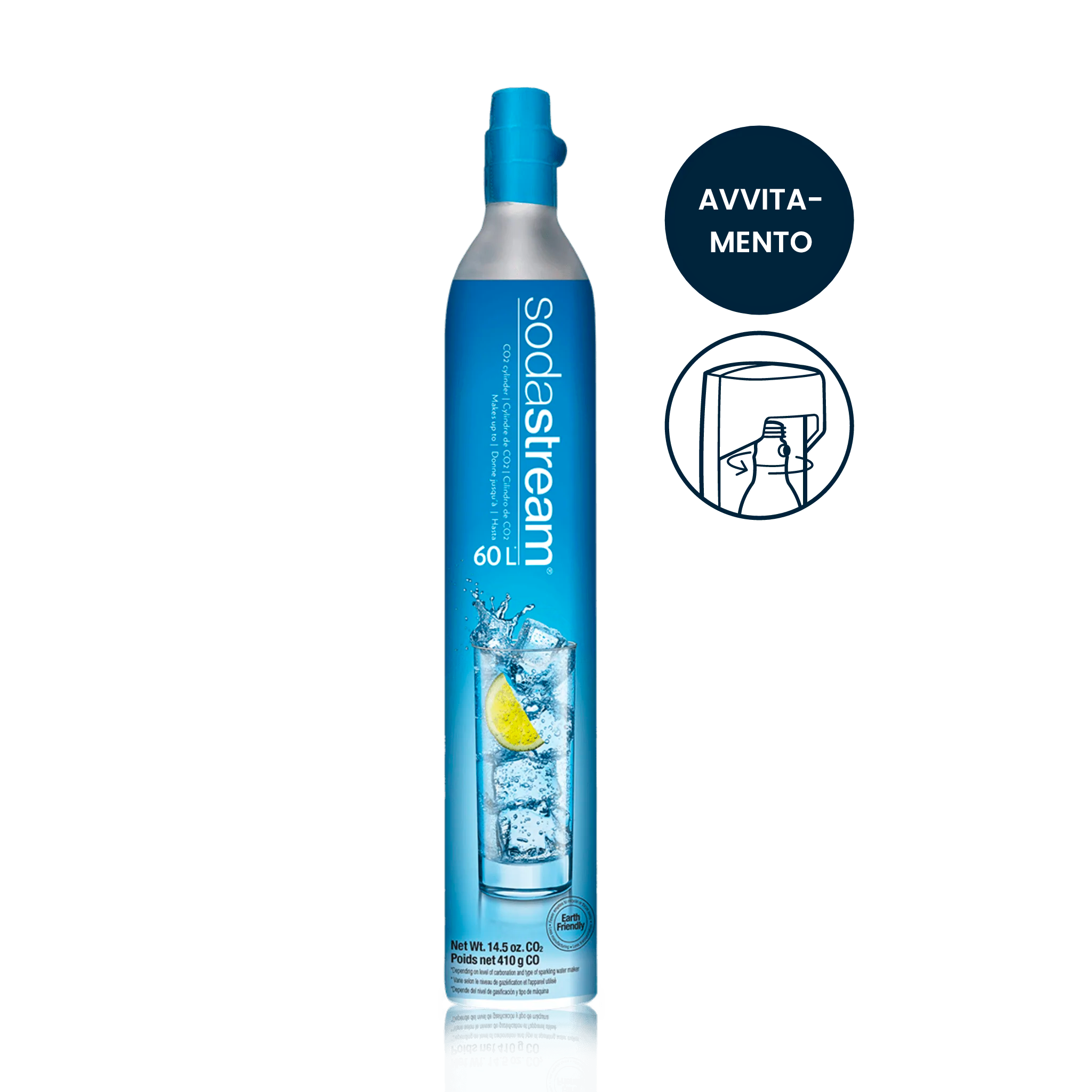 CO2-Ersatzflasche mit herkomlichen Anschluss