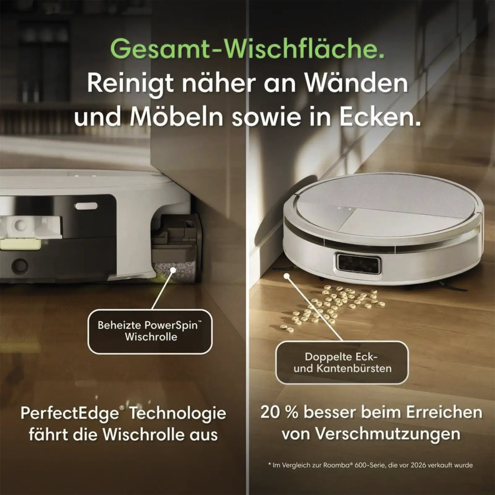 Staubsauger-Roboter IRobot mit vollautomatischer Selbstreinigung weiß