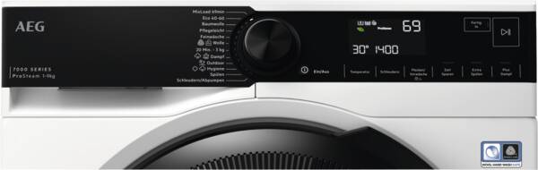 Waschmaschine AEG, 9 kg Füllmenge, Schleuderdrehzahl U/min: maximal 1.600.