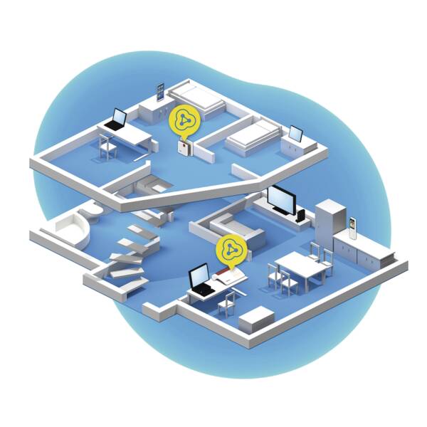 W-LAN Repeater, extern, Datenübertragung: W-LAN Mesh, W-LAN, W-Lan 802.11 n, Datentransferrate W-Lan maximal 600 MBit/Sekunde.