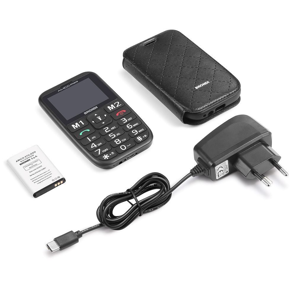 GSM-Handy Brondi mit SOS-Taste und Fernbedienung mit Schutz