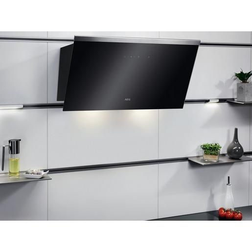 Wand-Dunstabzugshaube AEG Serie 7000 mit Hob²Hood schwarz.